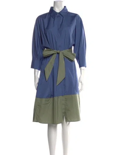 Pre-owned Sara Roka Colorblock Pattern Knee-length Dress W/ Tags In Blue