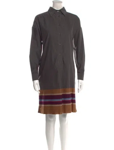 Pre-owned Sara Roka Colorblock Pattern Knee-length Dress W/ Tags In Gray