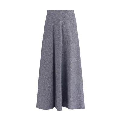 Sara Roka Cotton Midi Women's Skirt In Blue