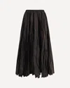 Sara Roka Crinkle-effect Design Pleated Midi Skirt In Black