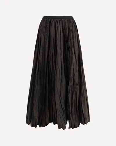 SARA ROKA CRINKLE-EFFECT DESIGN PLEATED MIDI SKIRT