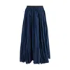 Sara Roka Crinkle-effect Design Pleated Midi Skirt In Blue