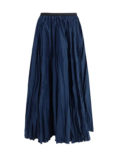 SARA ROKA CRINKLE-EFFECT DESIGN PLEATED MIDI SKIRT