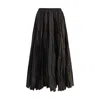 Sara Roka Crinkle-effect Design Pleated Midi Skirt In Brown