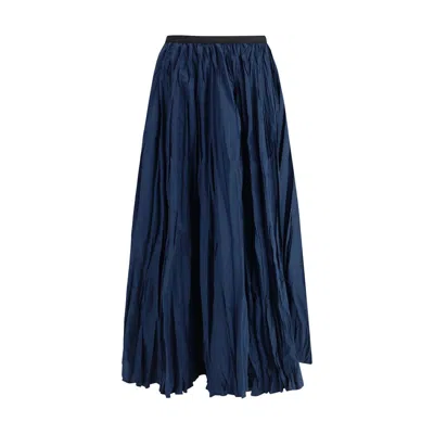 SARA ROKA SARA ROKA CRINKLE-EFFECT DESIGN PLEATED MIDI WOMEN'S SKIRT