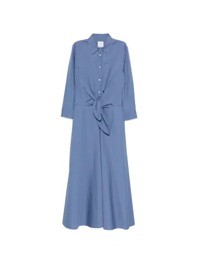 Sara Roka Dralla Buttoned Midi Dress In Blue