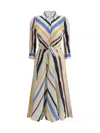 Sara Roka Striped Midi Dress In Multicolour
