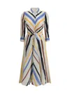 Sara Roka Striped Midi Dress In Multicolour