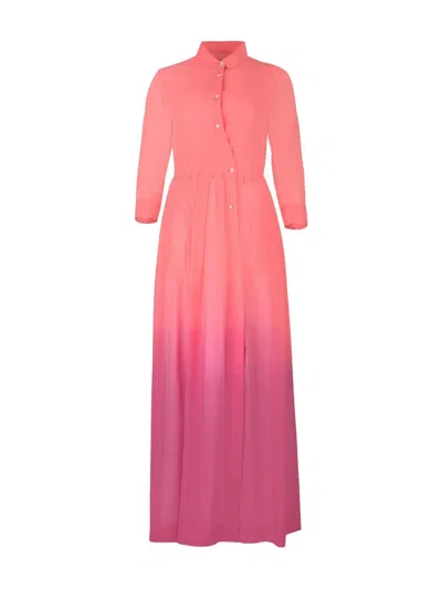 Sara Roka Edna Ombré-effect Maxi Dress In Pink