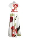 Sara Roka Elodie Buttoned Floral-patterned Maxi Dress In White