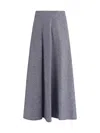 Sara Roka A-line Denim Midi Skirt In Gray