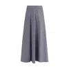 Sara Roka A-line Denim Midi Skirt In Gray
