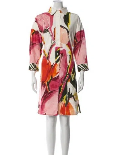 Pre-owned Sara Roka Floral Print Knee-length Dress In Multicolor