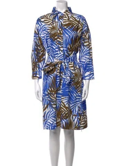 Pre-owned Sara Roka Floral Print Knee-length Dress W/ Tags In White