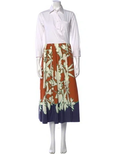 Pre-owned Sara Roka Floral Print Long Dress In Multi