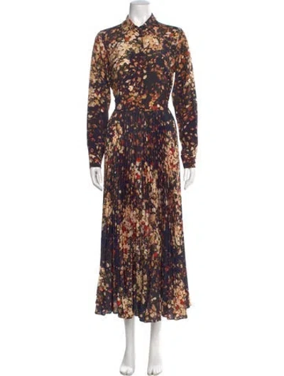 Pre-owned Sara Roka Floral Print Long Dress W/ Tags In Multi