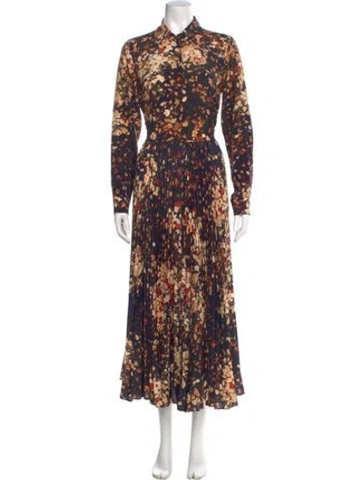 Pre-owned Sara Roka Floral Print Long Dress W/ Tags In Multi