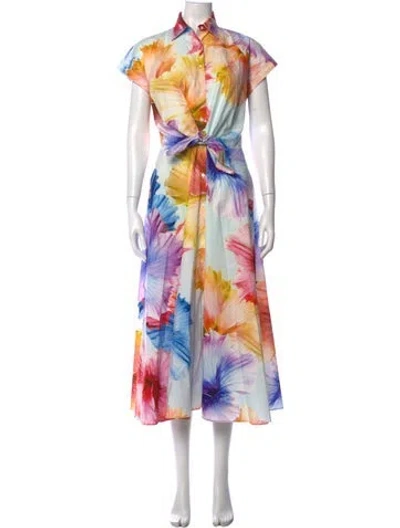Pre-owned Sara Roka Floral Print Midi Length Dress In Multicolor