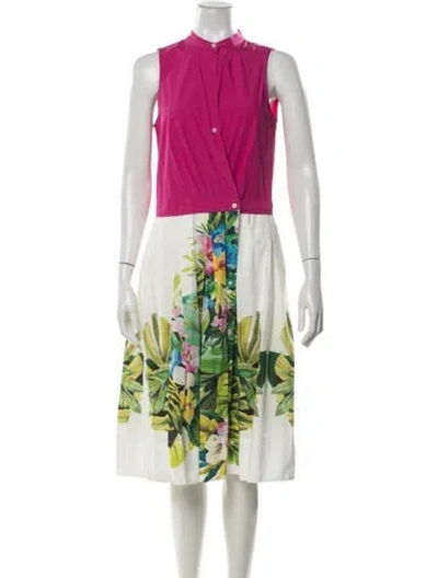 Pre-owned Sara Roka Floral Print Midi Length Dress In Multicolor