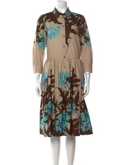 Pre-owned Sara Roka Floral Print Midi Length Dress In Multicolor