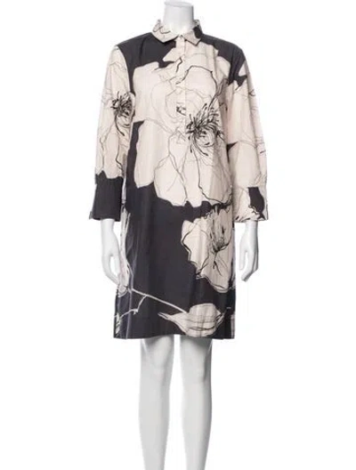 Pre-owned Sara Roka Floral Print Mini Dress In Neutral