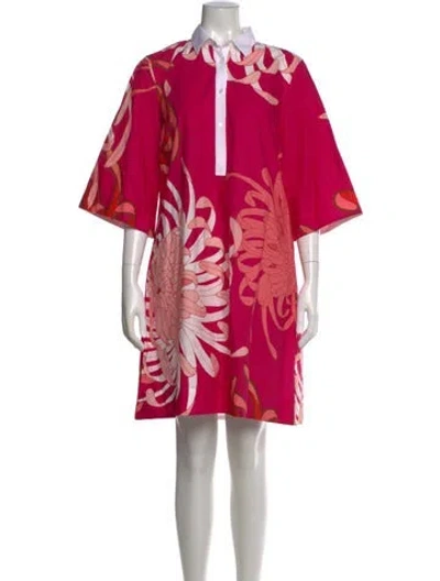 Pre-owned Sara Roka Floral Print Mini Dress In Pink