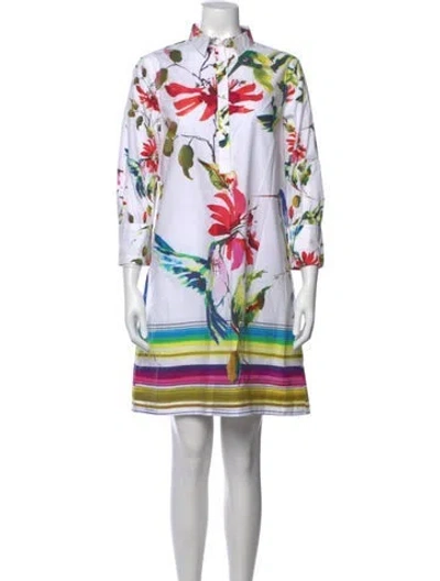 Pre-owned Sara Roka Floral Print Mini Dress W/ Tags In Multicolor