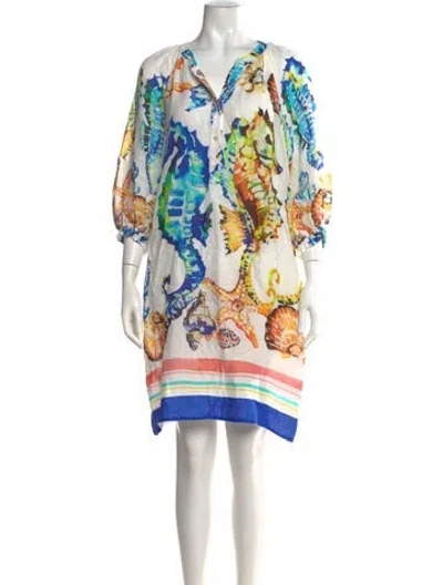 Pre-owned Sara Roka Graphic Print Mini Dress In Multicolor