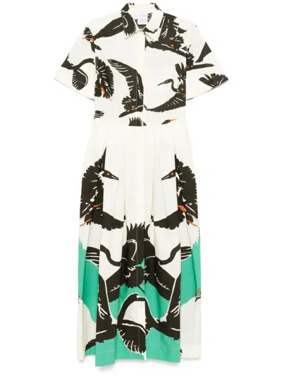 Sara Roka Graphic-print Shirtdress In White