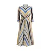 Sara Roka Striped Midi Dress