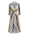 Sara Roka Striped Midi Dress In Multicolor