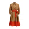 Sara Roka Midi Shirt Dress In Brown
