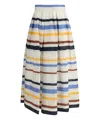 Sara Roka Striped Long Skirt In Multicolor