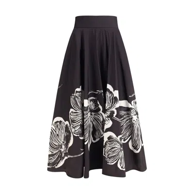 SARA ROKA SARA ROKA MIDI SKIRT WITH FLORAL WOMEN'S PRINT