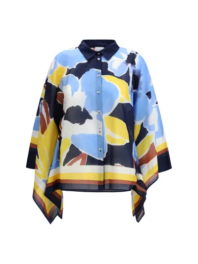 Sara Roka Floral Print Shirt In Multicolour