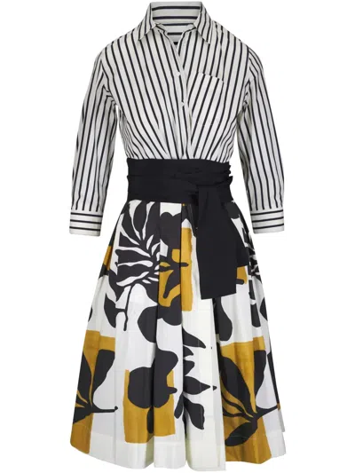 Sara Roka Panelled Midi Dress In Weiss