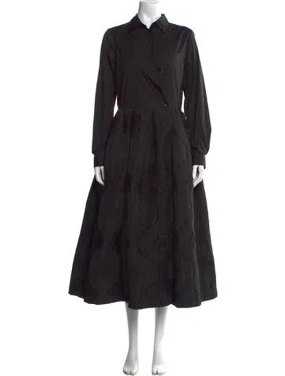 Pre-owned Sara Roka Patterned Long Dress In Black