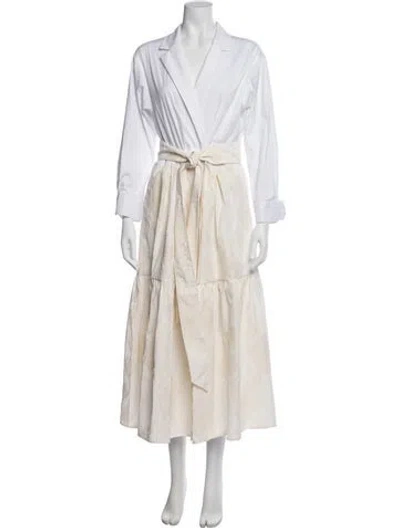 Pre-owned Sara Roka Patterned Long Dress W/ Tags In Neutrals