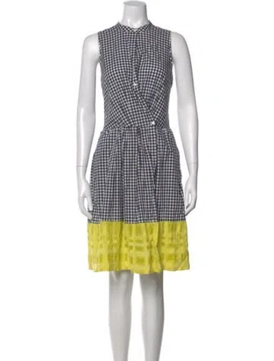 Pre-owned Sara Roka Plaid Print Knee-length Dress In Black