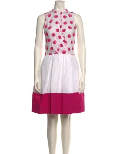 Pre-owned Sara Roka Polka Dot Print Knee-length Dress In Multi