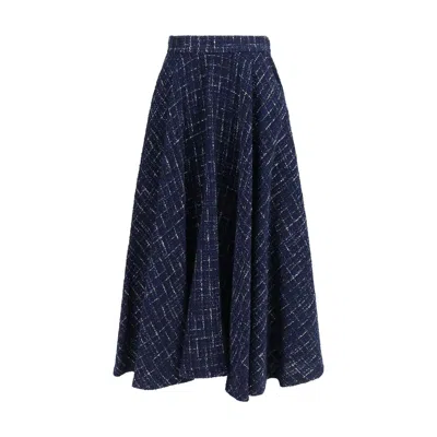 Sara Roka Polyester Long Women's Skirt In Blue