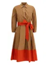 Sara Roka Midi Shirt Dress In Brown