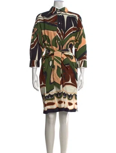 Pre-owned Sara Roka Printed Knee-length Dress In Multi