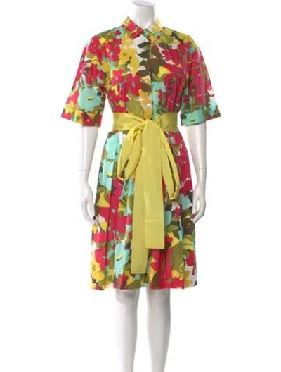 Pre-owned Sara Roka Printed Knee-length Dress In Pink