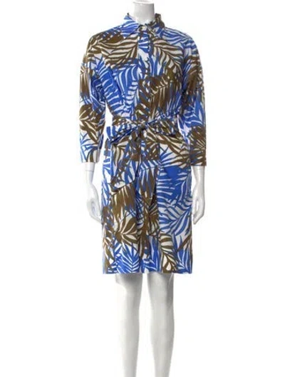 Pre-owned Sara Roka Printed Knee-length Dress W/ Tags In Blue