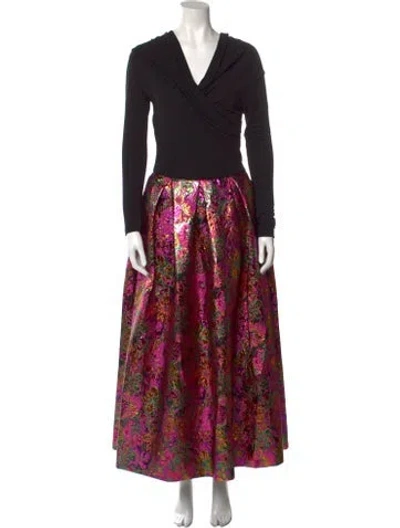 Pre-owned Sara Roka Printed Long Dress In Multi