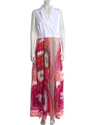 Pre-owned Sara Roka Printed Long Dress In Multi