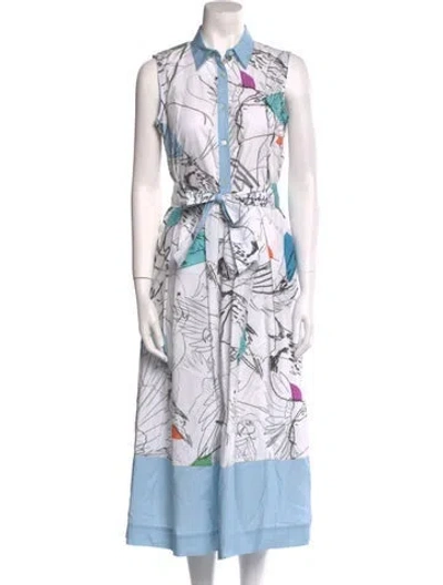 Pre-owned Sara Roka Printed Long Dress W/ Tags In Blue