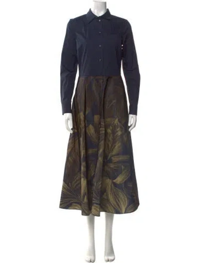 Pre-owned Sara Roka Printed Long Dress W/ Tags In Blue