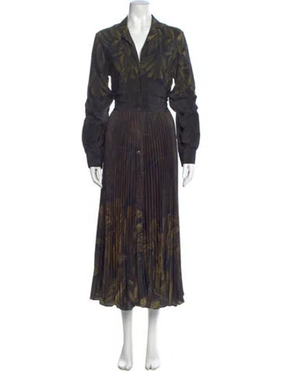 Pre-owned Sara Roka Printed Long Dress W/ Tags In Blue